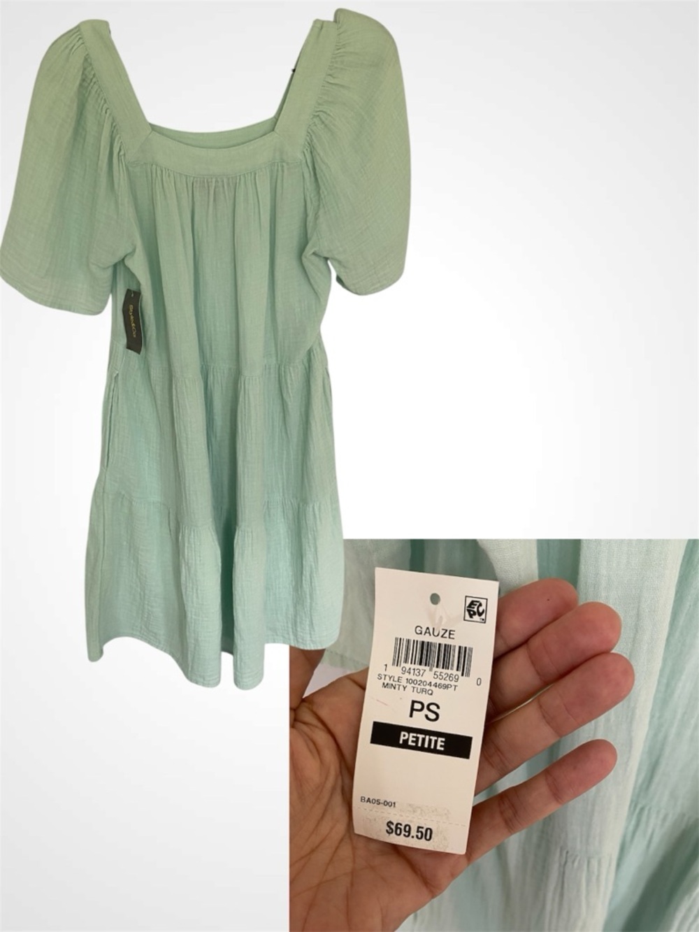 NWT - Mint Gauze Petite Dress